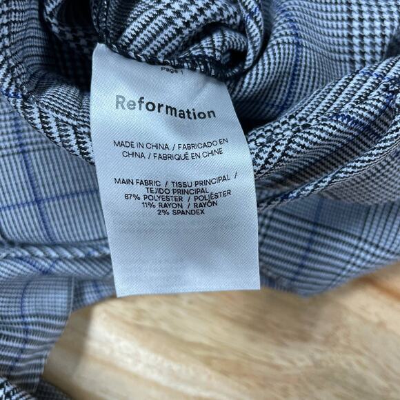 Reformation NWT Cameran Jumpsuit Grey Plaid Size 2 Adjustable Corset Bodice - Picture 8 of 14